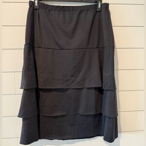 Elegant Black Tiered Skirt